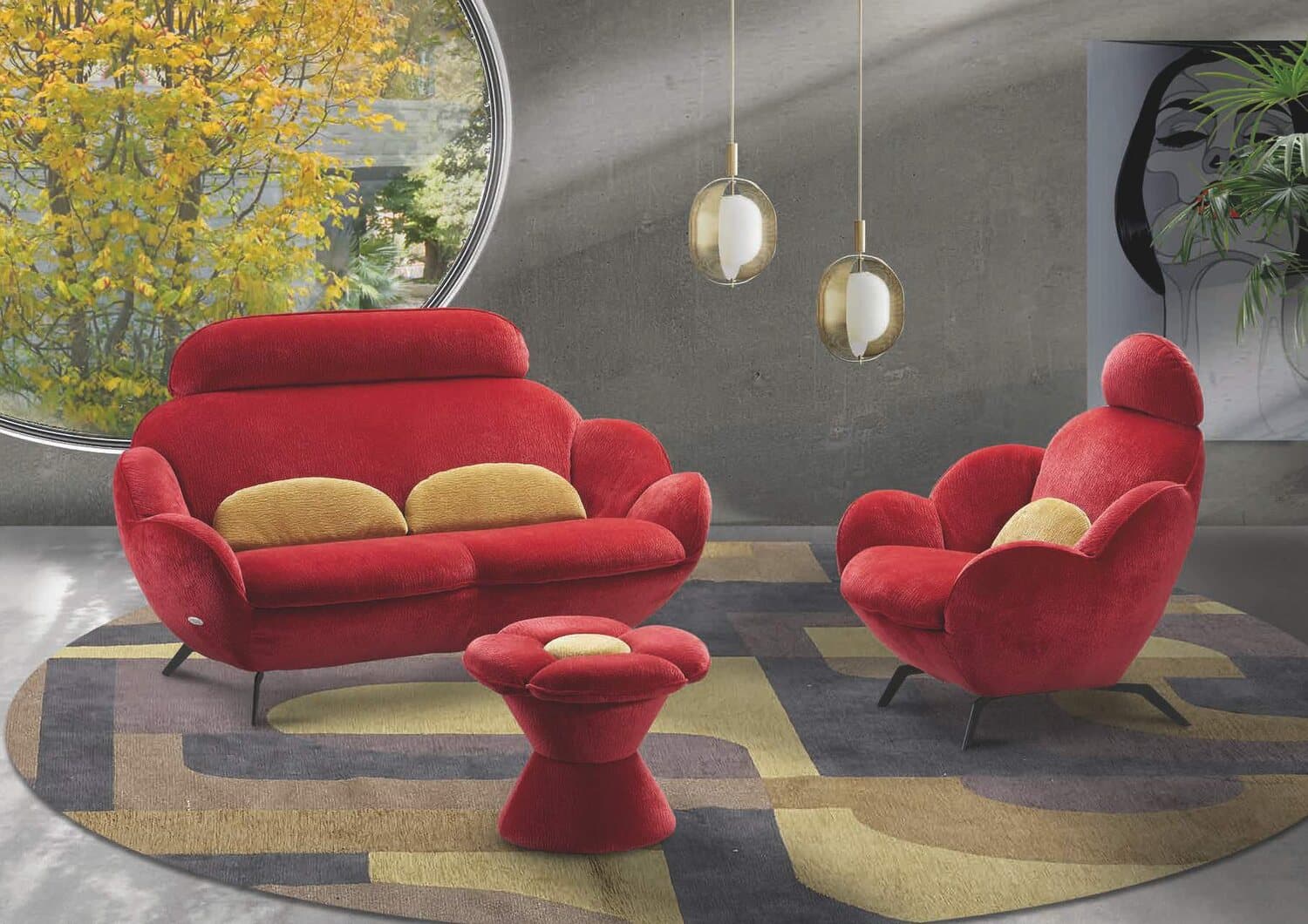 Canapé fixe, fauteuil assorti Daisy